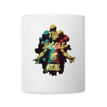 Jongleur mit Schriftzug - Tasse - Weiß - Vorne