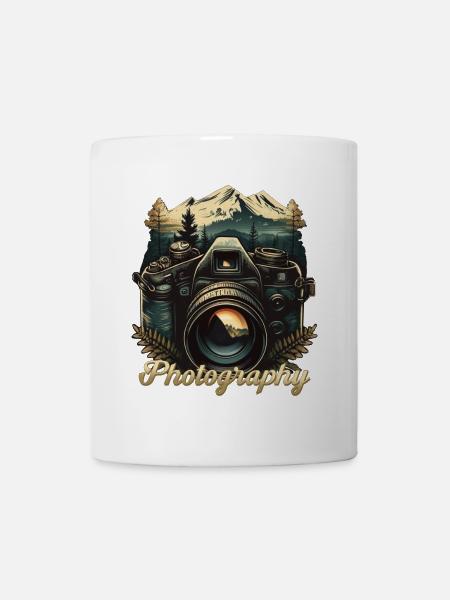 Appareil photo avec lettrage - Mug blanc - blanc
