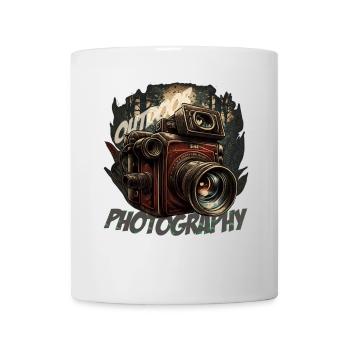 Caméra dans la forêt avec lettrage - Mug blanc - blanc - Devant