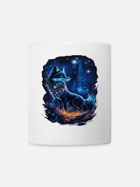 Spiritueller Fuchs Magische Wald Landschaft - Tasse - Weiß