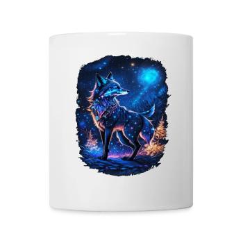 Fuchs im Mondlicht und Magischer Wald Landschaft - Tasse - Weiß - Vorne