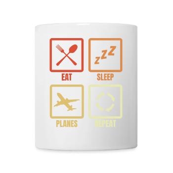 Food, sleeping, repeating planes - Mug - white - Front
