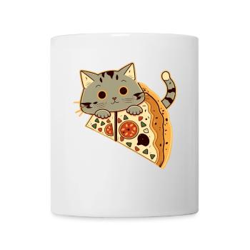 Pizza with cat - Mug - white - Front