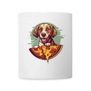 Dog with pizza - Mug - white - Front