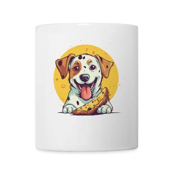Dog with pizza - Mug - white - Front