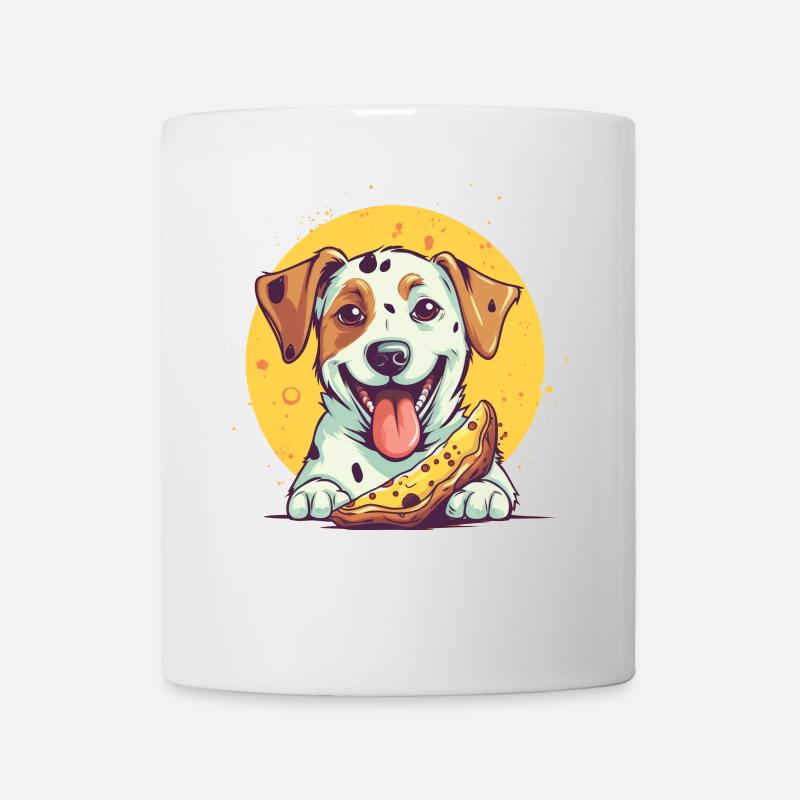 Dog with pizza - Mug - white
