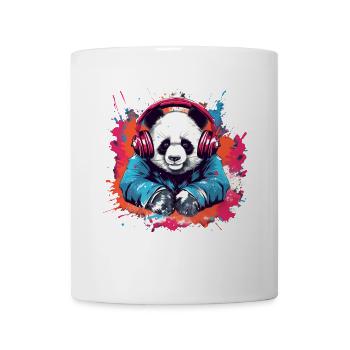 Panda als Dj - Tasse - Weiß - Vorne