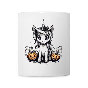 Halloween Einhorn Design - Tasse - Weiß - Vorne