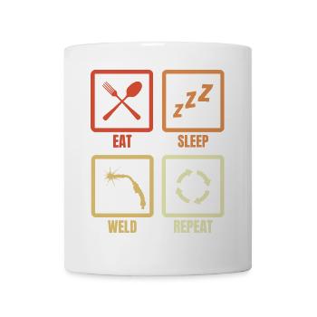 Manger Sommeil Soudure Répéter - Mug blanc - blanc - Devant