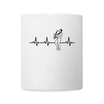 Saxophoniste Heartbeat - Mug blanc - blanc - Devant