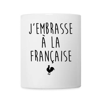 J'embrasse à la française - Humour French Kiss - Mug blanc - blanc - Devant