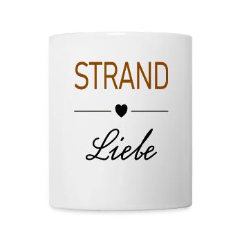 Strand Liebe Herz - Tasse - Weiß - Vorne