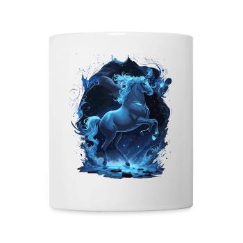 Aufbäumendes Einhorn Mystic Unicorn Blue Spirit - Tasse - Weiß - Vorne
