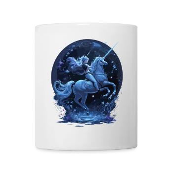 Licorne mystique avec cavalier - Mug blanc - blanc - Devant