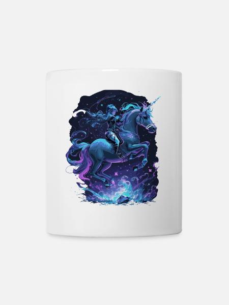 Licorne mystique avec cavalier - Mug blanc - blanc
