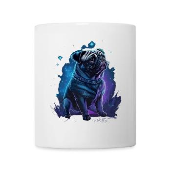 Pug dog with mystical aura and starry sky - Mug - white - Front