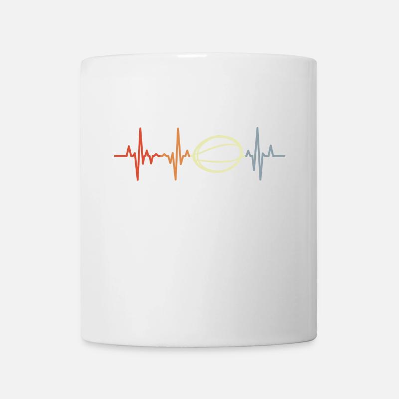 Ligne de cœur du rugby - Mug blanc - blanc