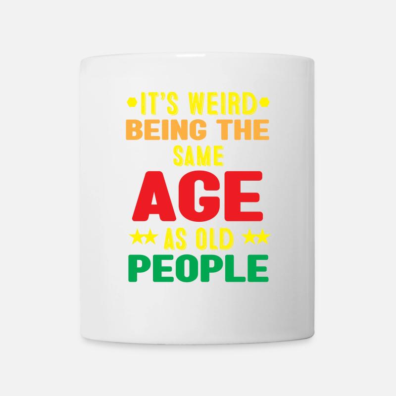 Humorous Age Comparison Graphic T-Shirt - Mug - white