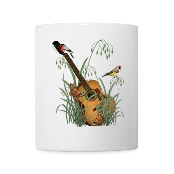 Gitarre im Gras mit Vögel - Tasse - Weiß - Vorne