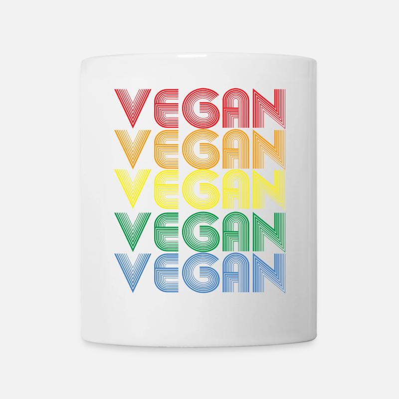 Regenbogen VEGAN Statement - Tasse - Weiß
