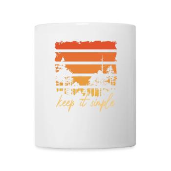 Keep It Simple Tent Camping Nature Mountains Minimalist - Mug - white - Front