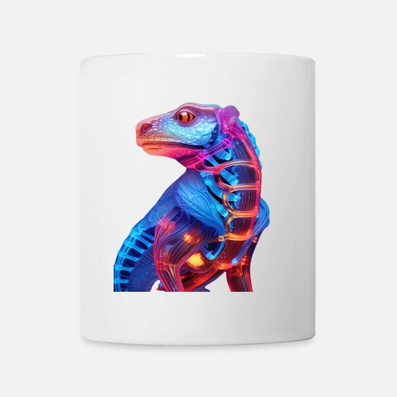 Neon-Illuminierter Drachen - Tasse - Weiß