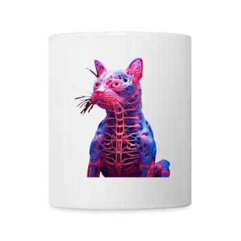 Sculpture De Chat Anatomie Lumineuse - Mug blanc - blanc - Devant