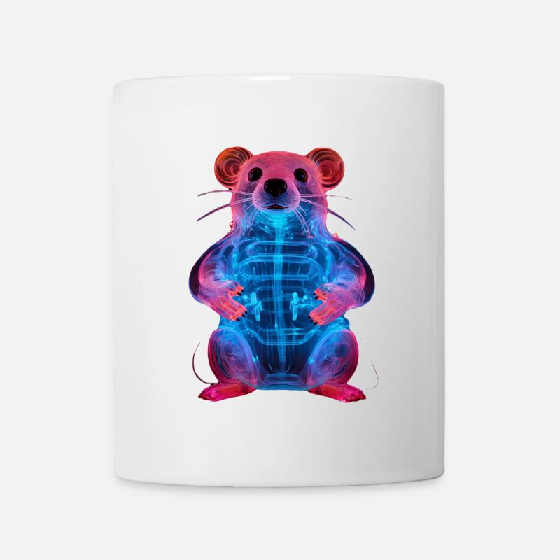 Neon-Leuchtender Ratten-Design - Tasse - Weiß