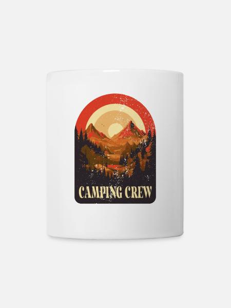Camping Crew Zelt Abenteuer Camp Natur Camper Team - Tasse - Weiß