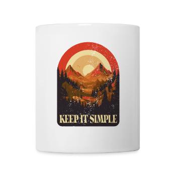 Keep It Simple Tent Camping Nature Mountains Minimalist - Mug - white - Front