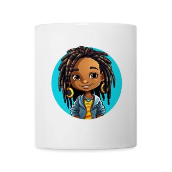 Lebensfrohe Dreadlocks Illustration - Tasse - Weiß - Vorne