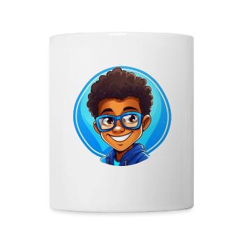Lebhafter Kinderporträt mit Brille - Tasse - Weiß - Vorne
