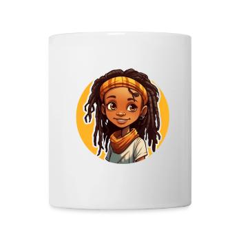 Casual dreadlocks style with colorful headgear - Mug - white - Front