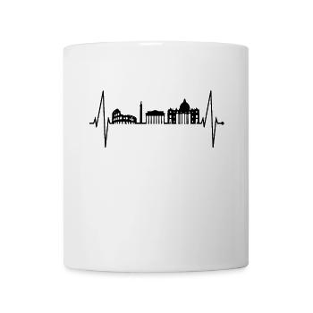 Rom Kolosseum Herzschlag Roma Skyline Rome Italien - Tasse - Weiß - Vorne