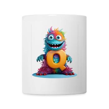Regenbogenmonster mit Q - Tasse - Weiß - Vorne