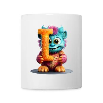 Alphabet Buchstabe I Buntes Monster - Tasse - Weiß - Vorne