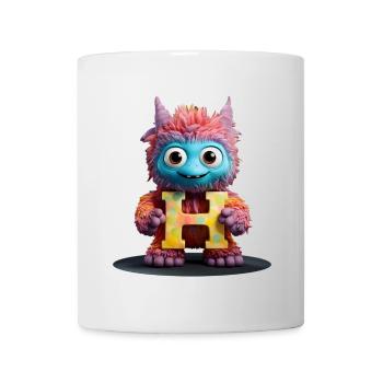 Zurück in die Schule. Alphabet Buchstabe H zartes Kuscheltier - Tasse - Weiß - Vorne