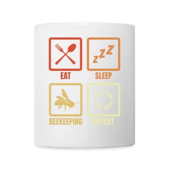 Manger Dormir Apiculture Répéter - Mug blanc - blanc - Devant