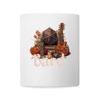 Barde mit W20 & Items – Fantasy RPG Design - Tasse - Weiß - Vorne