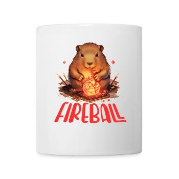Capybara Mage – Fireball RPG Design - Mug - white - Front