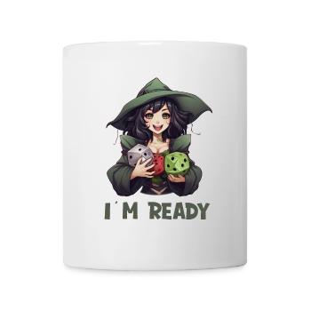 I Am Ready – Héroïne RPG féminine avec des dés - Mug blanc - blanc - Devant
