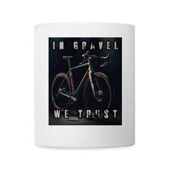 Auf Gravel vertrauen wir - Gravel Bike - Tasse - Weiß - Vorne