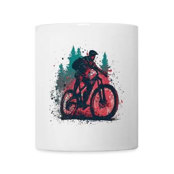 Vintage VTT VTT Cycliste de descente - Mug blanc - blanc - Devant