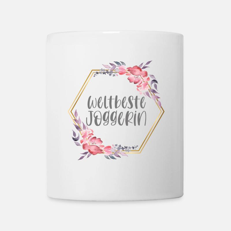 Weltbeste Joggerin Läuferin Hobby Geschenk - Tasse - Weiß