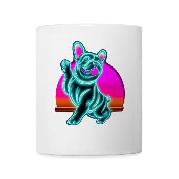 Frenchi Bulldog Synthwave Sunset - Mug blanc - blanc - Devant