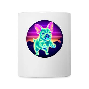 Bouledogue Français néon coucher de soleil - Mug blanc - blanc - Devant