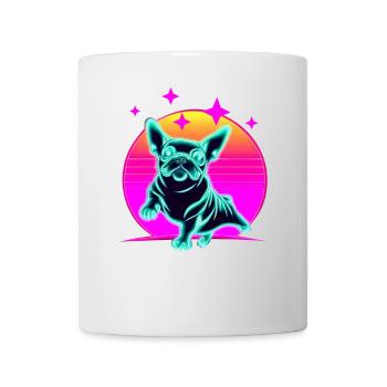 Französiche Bulldogge Synthwave Frenchie - Tasse - Weiß - Vorne