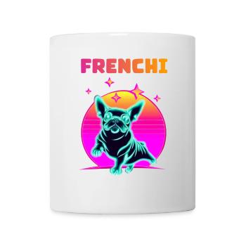 Synthwave Frenchie Bulldog Dog Lover Frenchie - Mug blanc - blanc - Devant