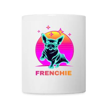 French Bulldog Neon Color 80s Style - Mug - white - Front