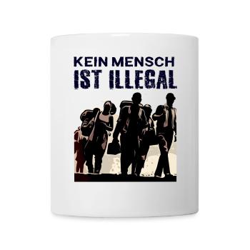Kein Mensch ist illegal Demokratie Europa - Tasse - Weiß - Vorne